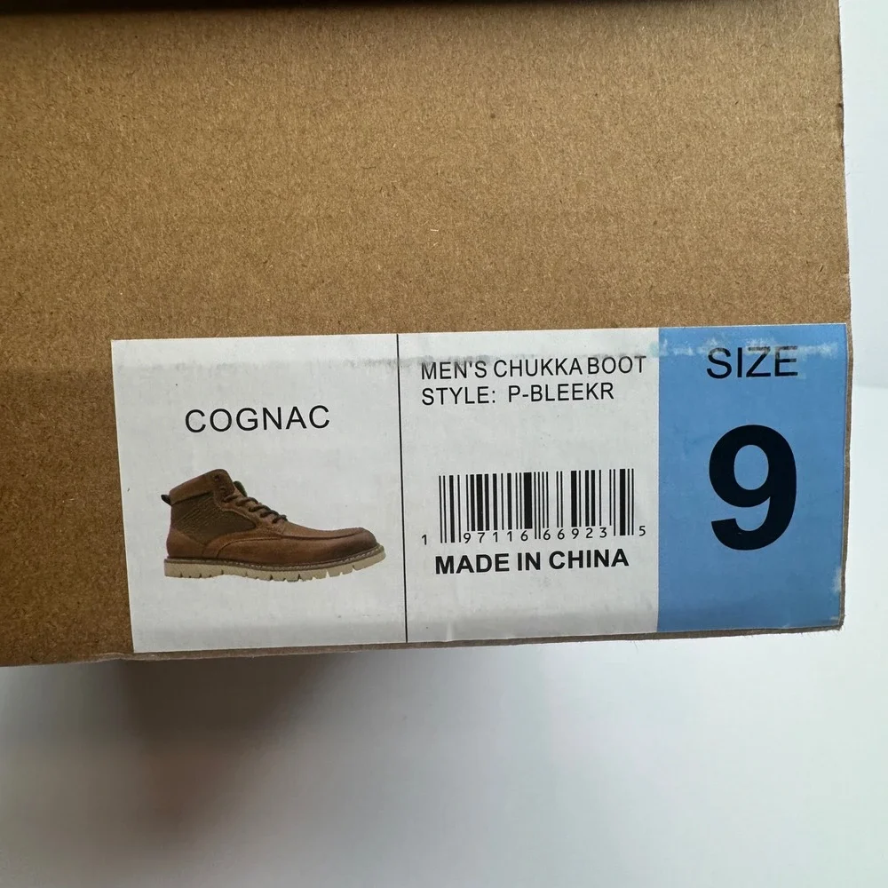 Steve Madden Mens P-Bleekr Chukka Boots Cognac Brown Ortholite Size 9 New Box